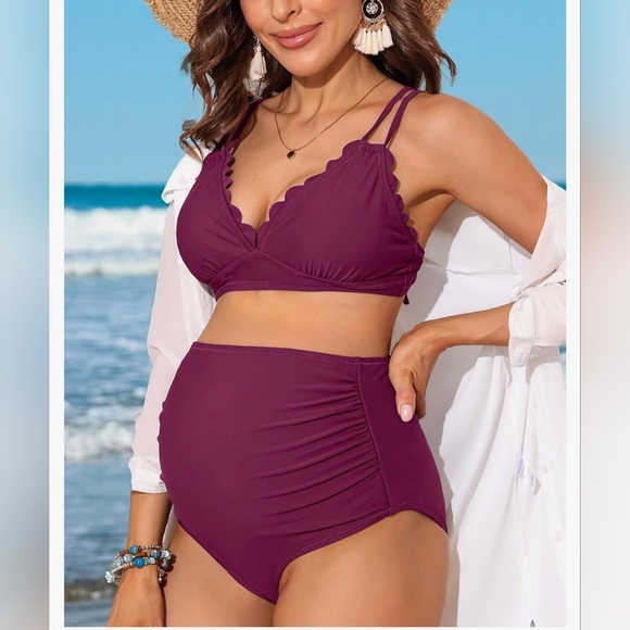 NWOT Charmo Maternity High Waisted Bikini Size XL - Picture 2 of 7